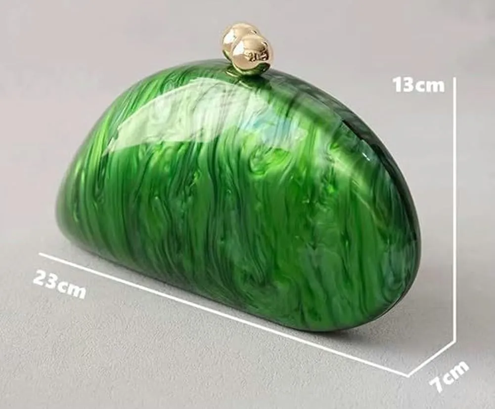 Acrylic Evening Clutch Women Chic Seashell Chain Shoulder Handbag Crossbody Purse for Formal Party Wedding