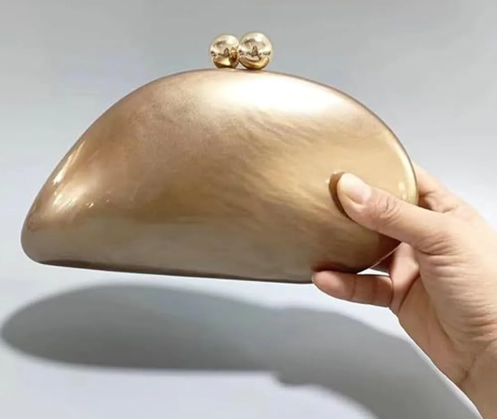 Acrylic Evening Clutch Women Chic Seashell Chain Shoulder Handbag Crossbody Purse for Formal Party Wedding