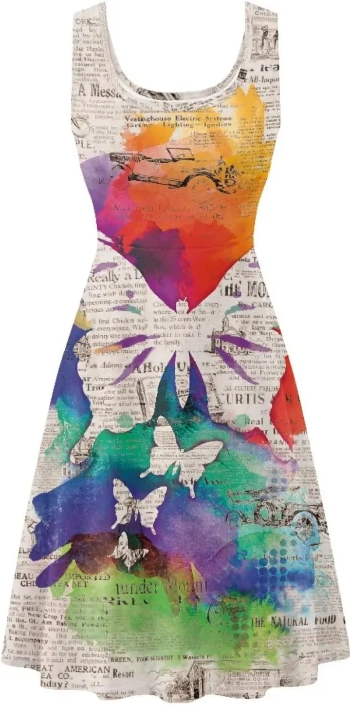 Belidome Tank Dress for Women A-line Knee Length Summer Casual Travel Beach Cover Up Soft Comfy Lightweight Size XS-4XL