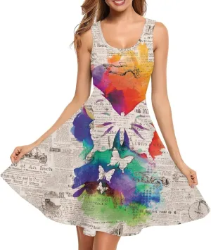 Belidome Tank Dress for Women A-line Knee Length Summer Casual Travel Beach Cover Up Soft Comfy Lightweight Size XS-4XL