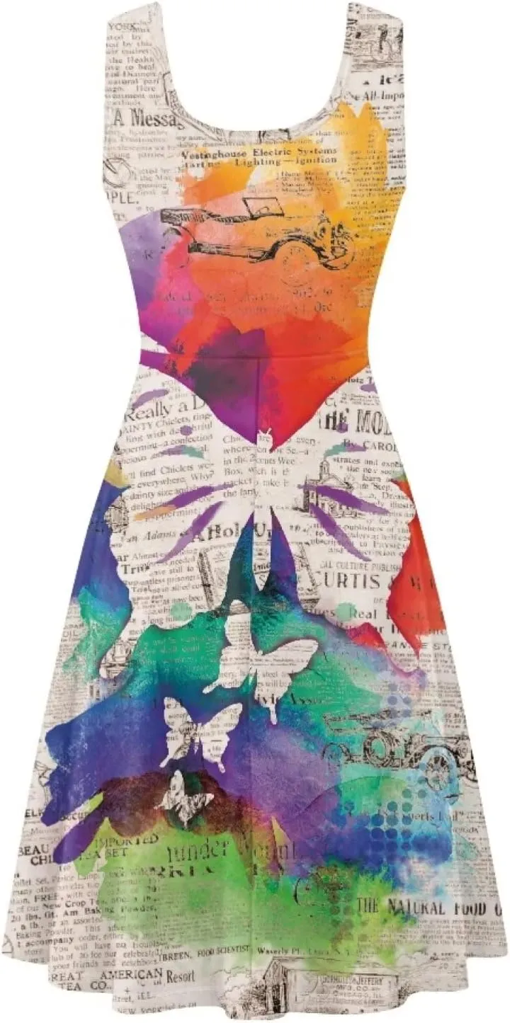 Belidome Tank Dress for Women A-line Knee Length Summer Casual Travel Beach Cover Up Soft Comfy Lightweight Size XS-4XL