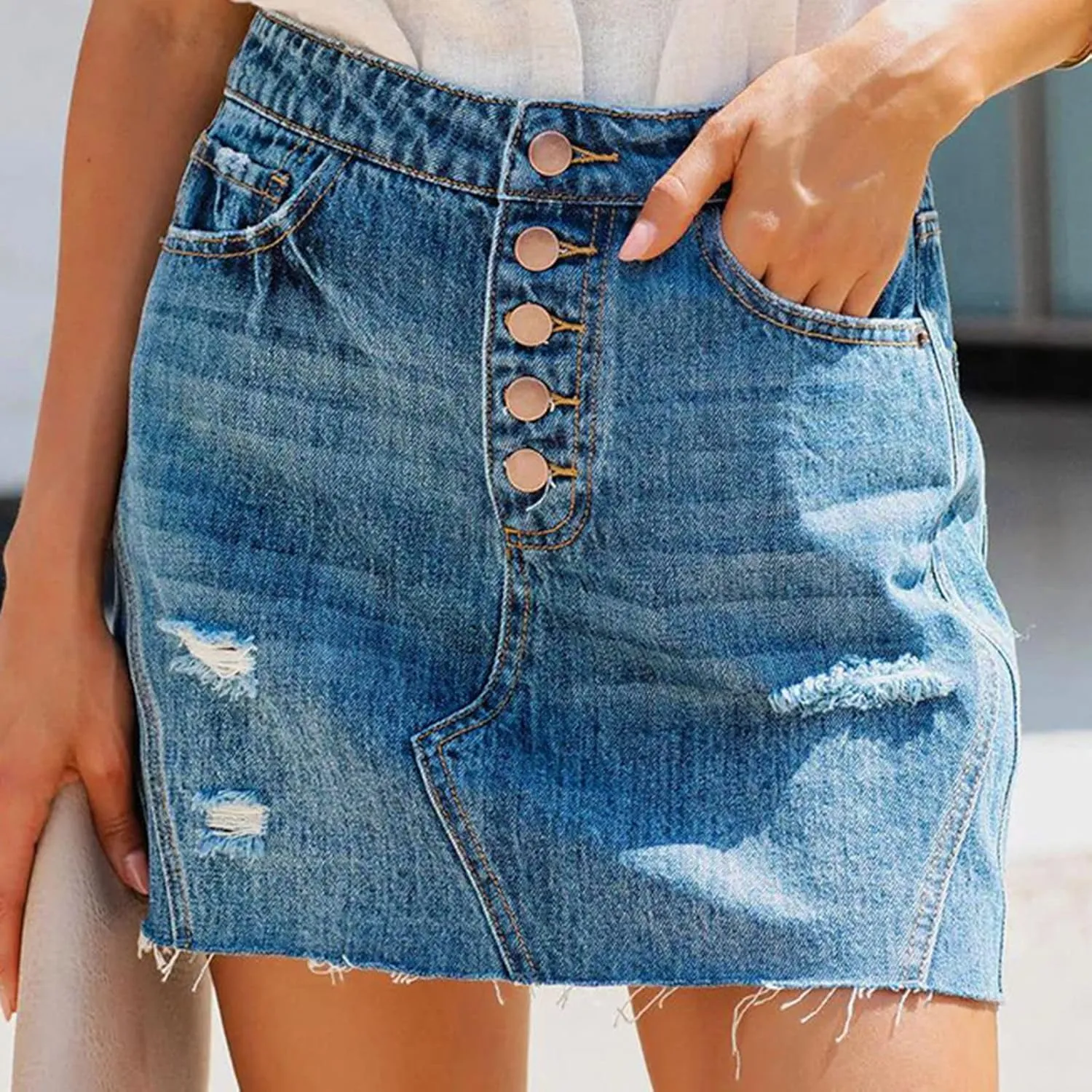 Black Jean Skirt for Women 2024 Summer High Waisted Mini Skirt Drawstring Fashion Teen Girls Y2K Vacation Beach Skirt