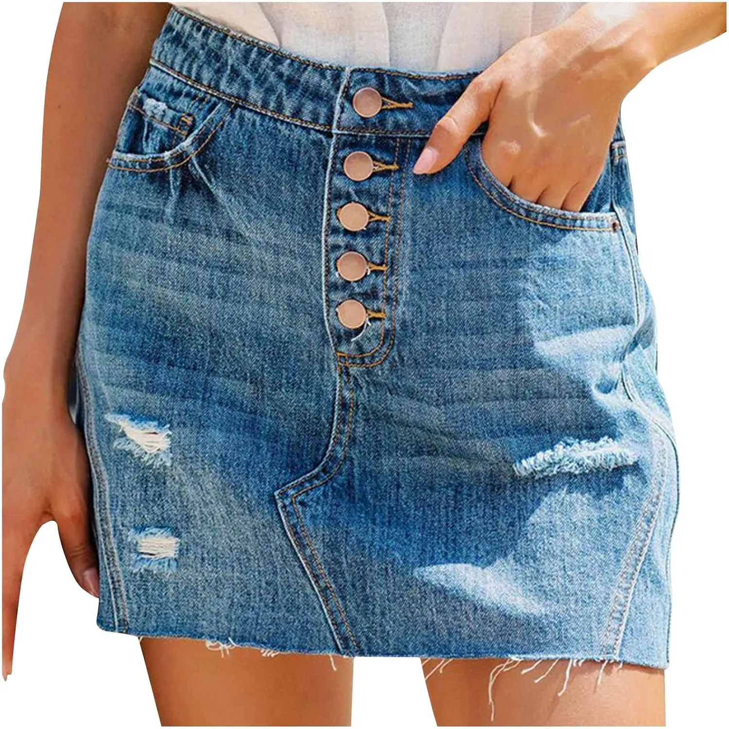 Black Jean Skirt for Women 2024 Summer High Waisted Mini Skirt Drawstring Fashion Teen Girls Y2K Vacation Beach Skirt