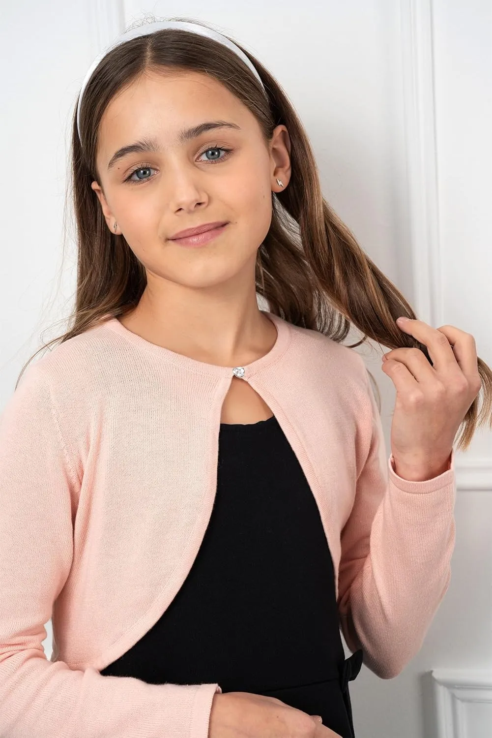 BOLEROSE Girls Long Sleeve Cardigan Childrens Kids Bolero Shrug