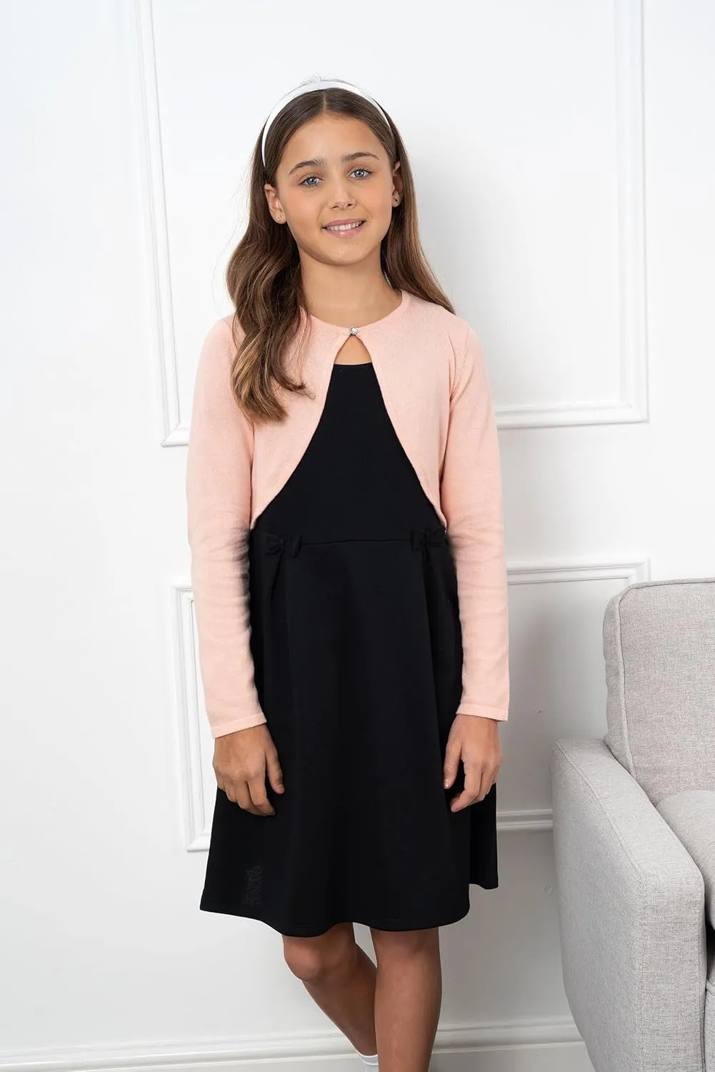 BOLEROSE Girls Long Sleeve Cardigan Childrens Kids Bolero Shrug