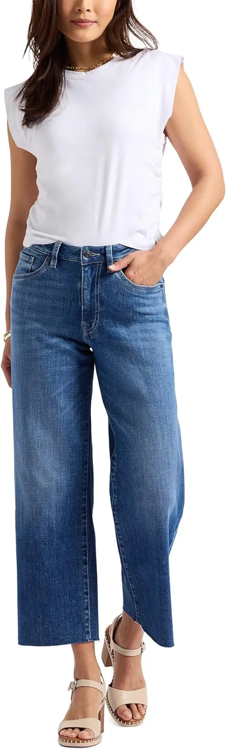 Buffalo David Bitton Women's High Rise Wide Leg Cropped Addisson