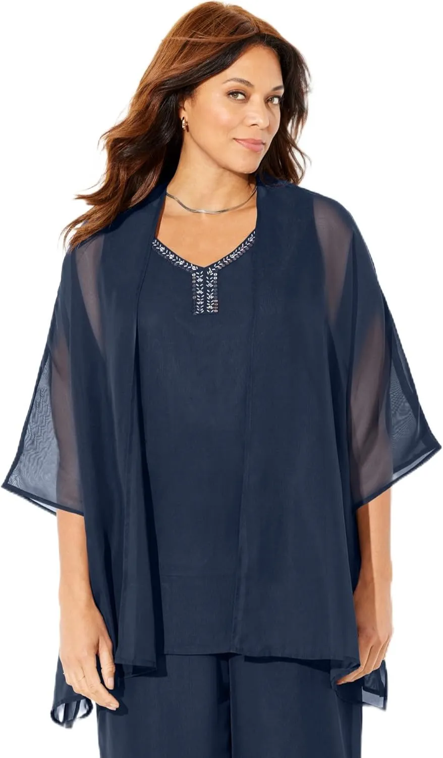 Catherines Women's Plus Size Ritzy Cardigan & Tank Set
