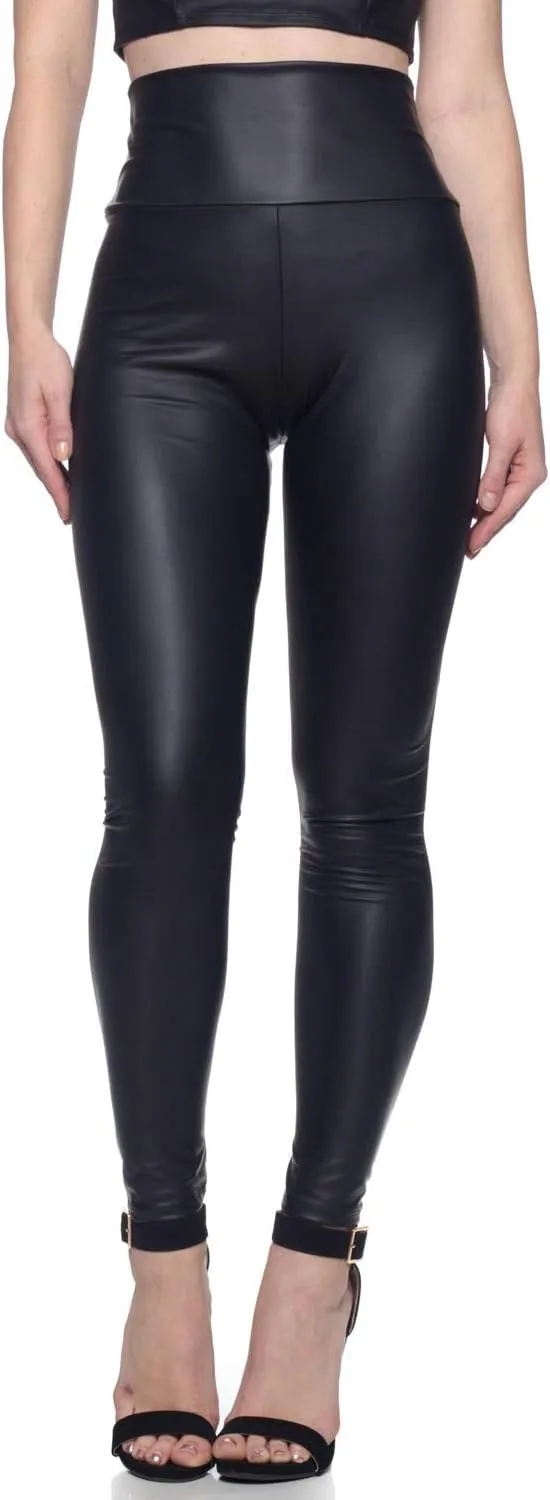 Cemi Ceri Women's Faux Leather High Waist Leggings