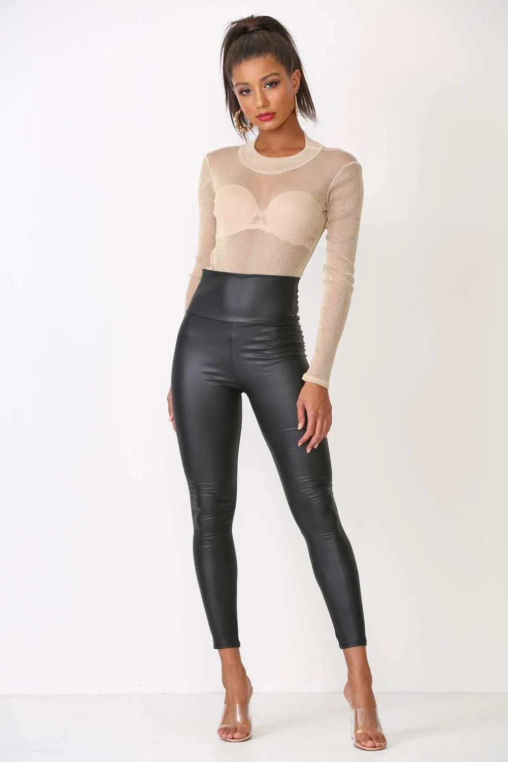 Cemi Ceri Women's Faux Leather High Waist Leggings