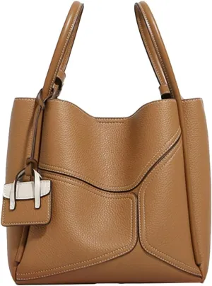 Chic Genuine Leather Shoulder Crossbody Bag for Women Small Tote Purse Bucket Top Handle Handbags Satchels 2pcs