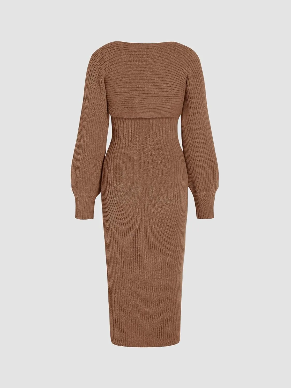 CIDER 2 Piece Sweater Dresses for Women Winter Slit Long Sleeve Womens Midi Dress Pullover Bodycon Wedding Guest Outfits