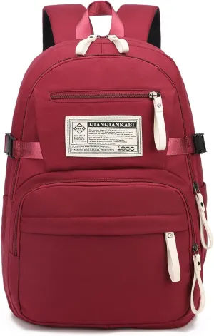College Backpack for Women Men Laptop Backpack Fits 15.6Inch Notebook (Red)