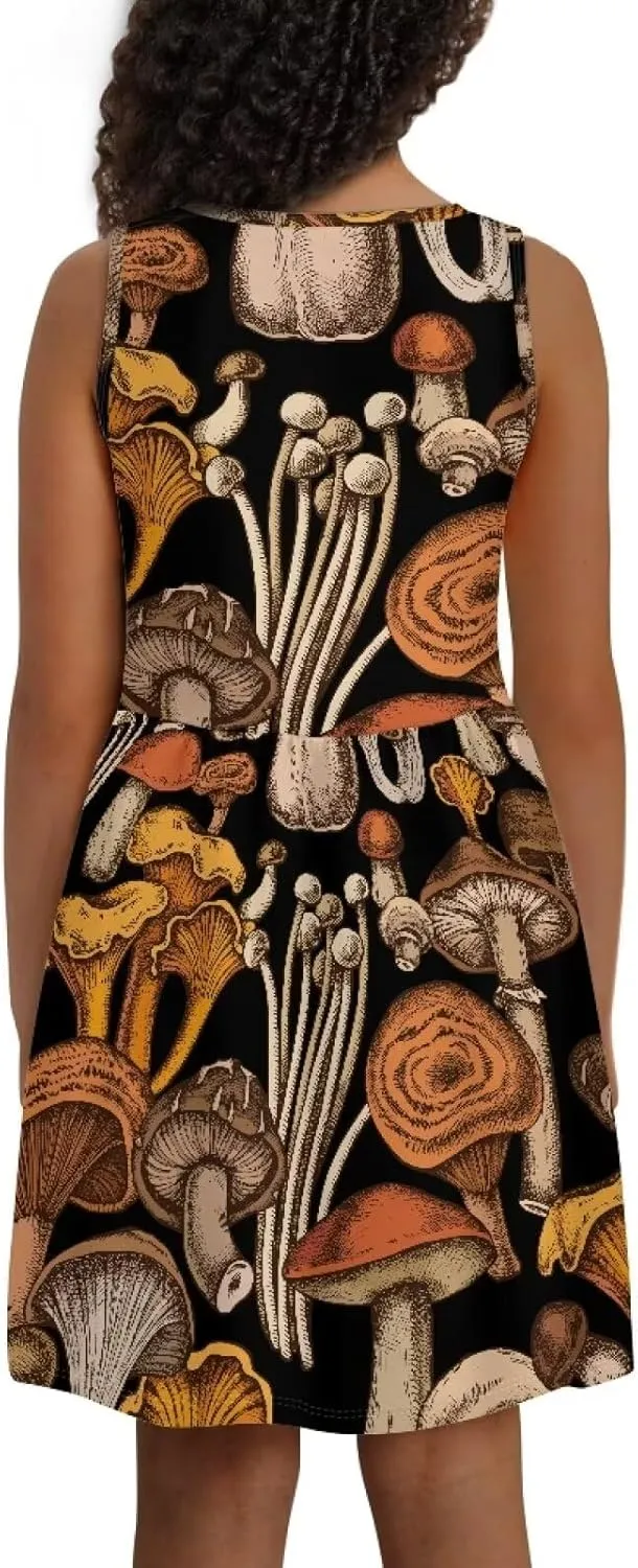Cute Floral Sundress for Girls Comfy Soft Swing Loose Fit Sleeveless Summer Dress with Pockets