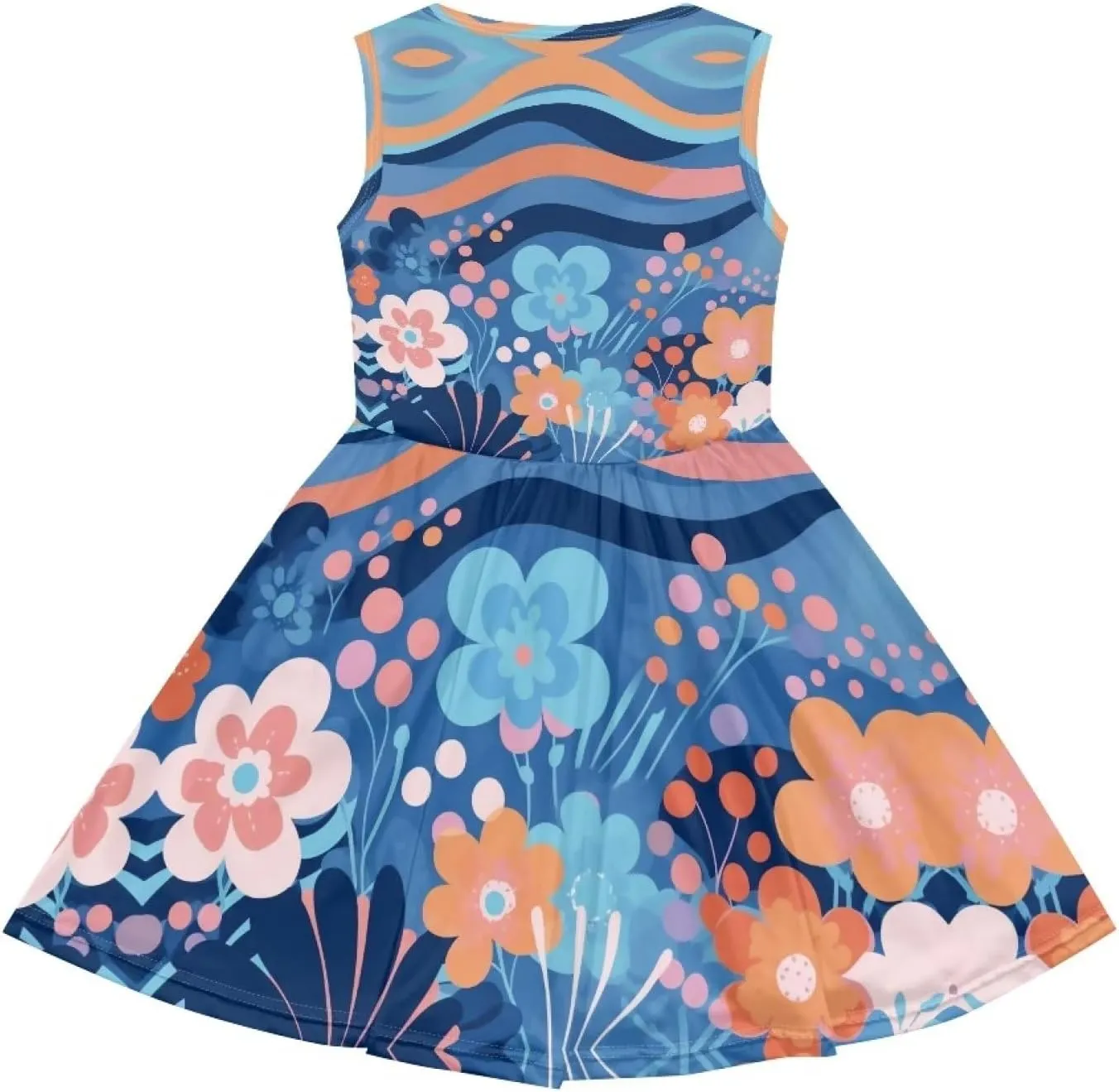 Cute Floral Sundress for Girls Comfy Soft Swing Loose Fit Sleeveless Summer Dress with Pockets