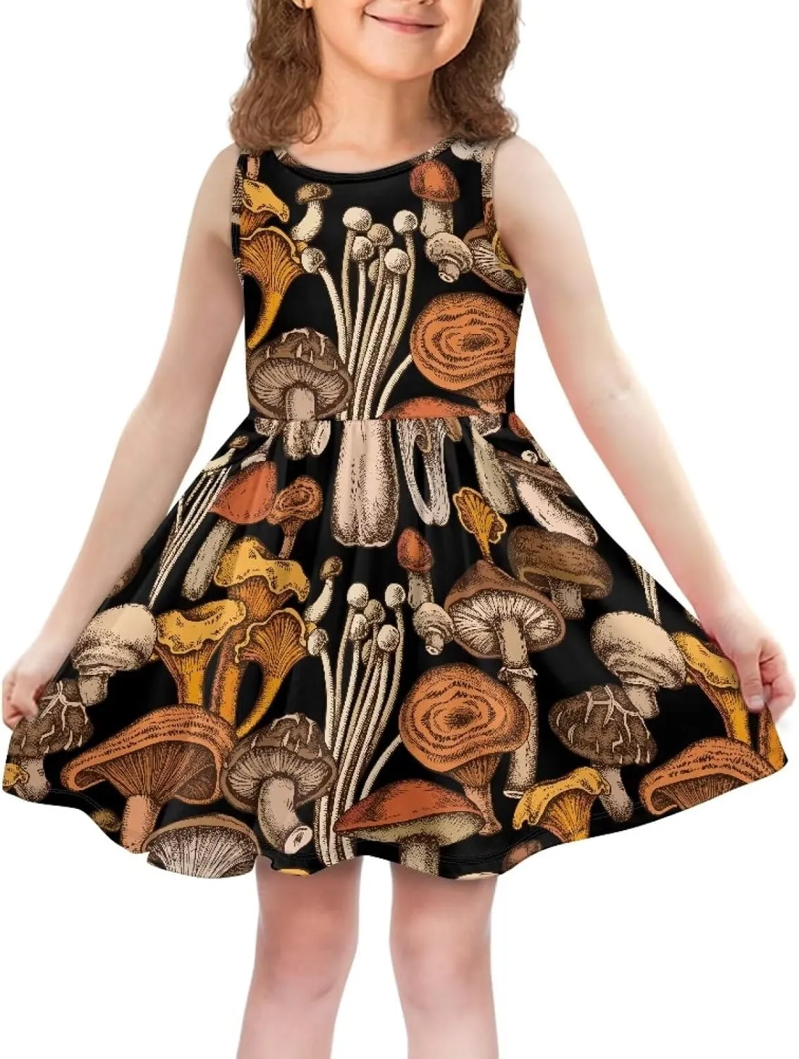 Cute Floral Sundress for Girls Comfy Soft Swing Loose Fit Sleeveless Summer Dress with Pockets