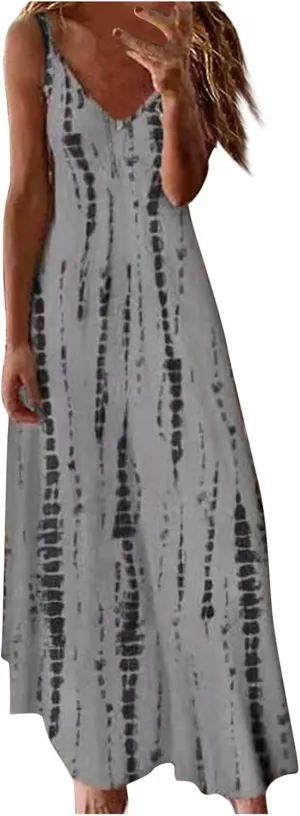 Elegant Sleeveless Maxi Dress for Women 2025 Flowy Hawaiian Resort Wear, Dresses for Women