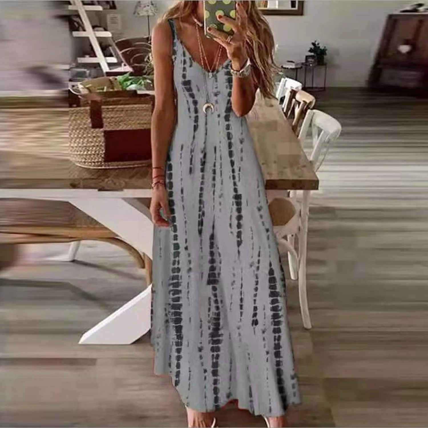 Elegant Sleeveless Maxi Dress for Women 2025 Flowy Hawaiian Resort Wear, Dresses for Women