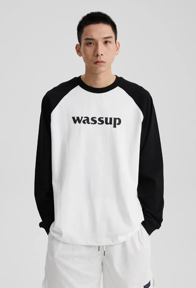 Essential Basic Logo Raglan Long Sleeved Tee