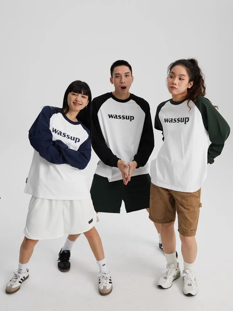 Essential Basic Logo Raglan Long Sleeved Tee