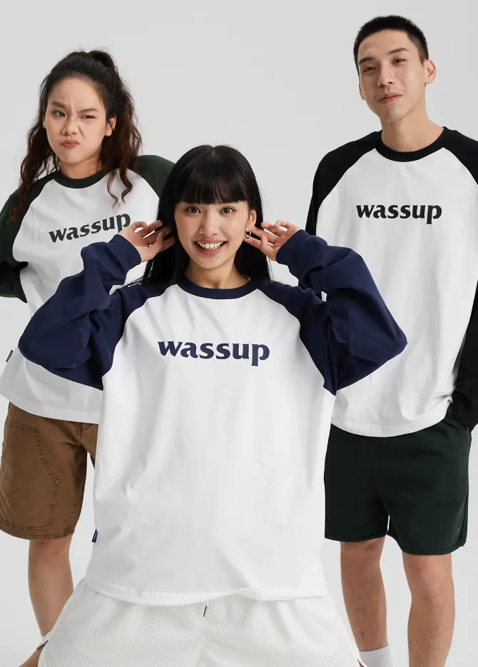 Essential Basic Logo Raglan Long Sleeved Tee