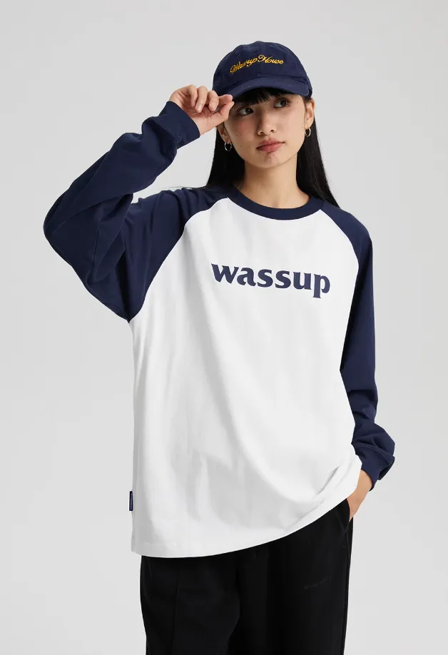 Essential Basic Logo Raglan Long Sleeved Tee