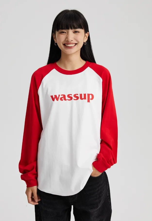 Essential Basic Logo Raglan Long Sleeved Tee