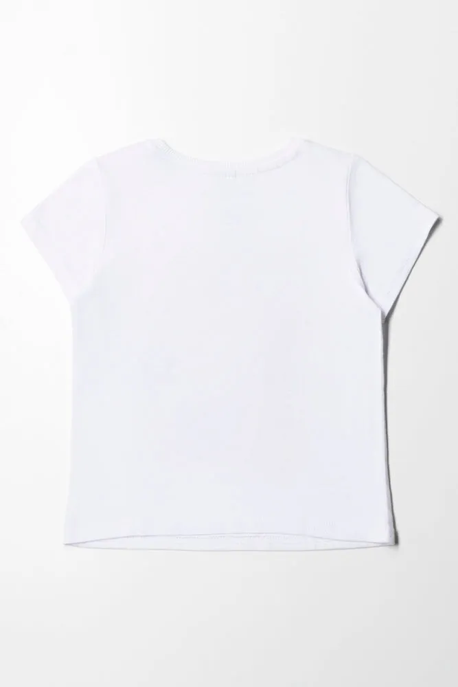Floral Placement Basic T-Shirt White
