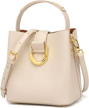 Genuine Leather Bucket Handbag for Women Fashion Top Handle Satchel Purse Ladies Large Capacity Crossbody Shoulder Bagbag1500OWOISS