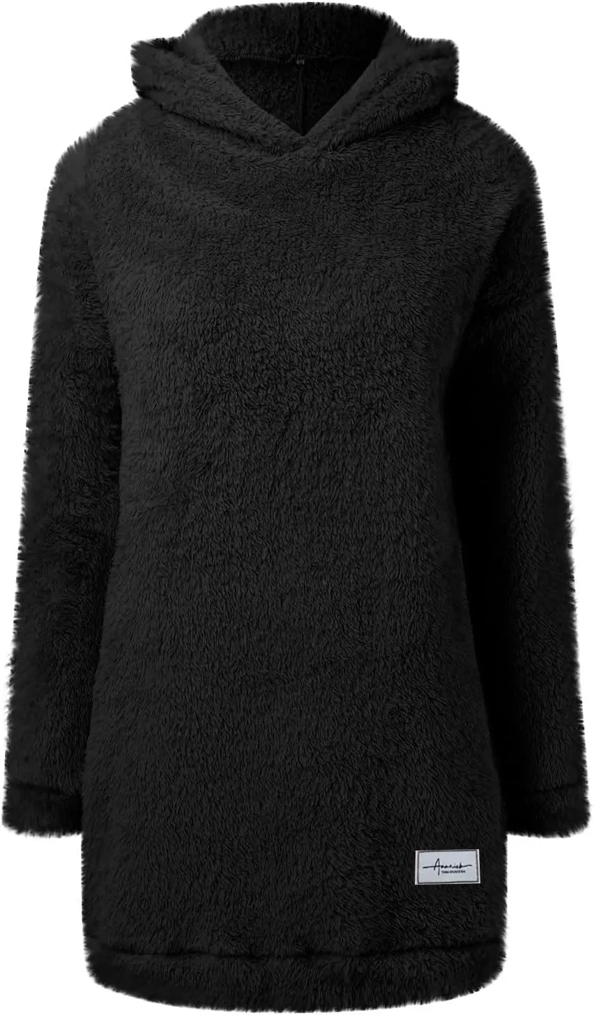 Gumipy Women Oversized Sweatshirt Dress Fuzzy Fleece Hoodie Dress Soft Hooded Long Sleeve Dress Casual Winter Dresses