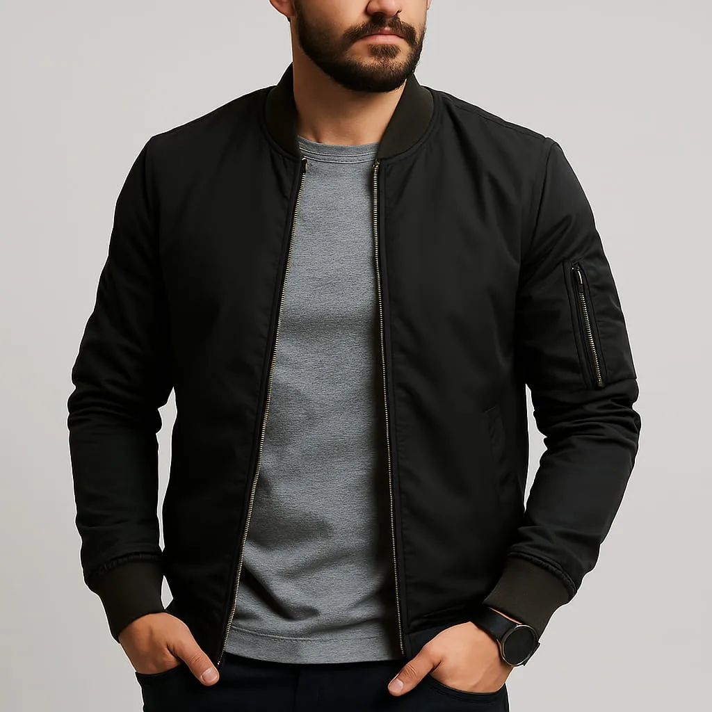 Jacob  Zip-Up Bomber Jacket