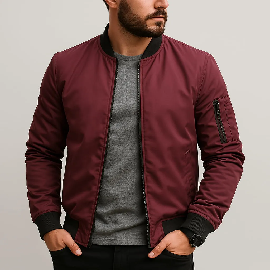Jacob  Zip-Up Bomber Jacket
