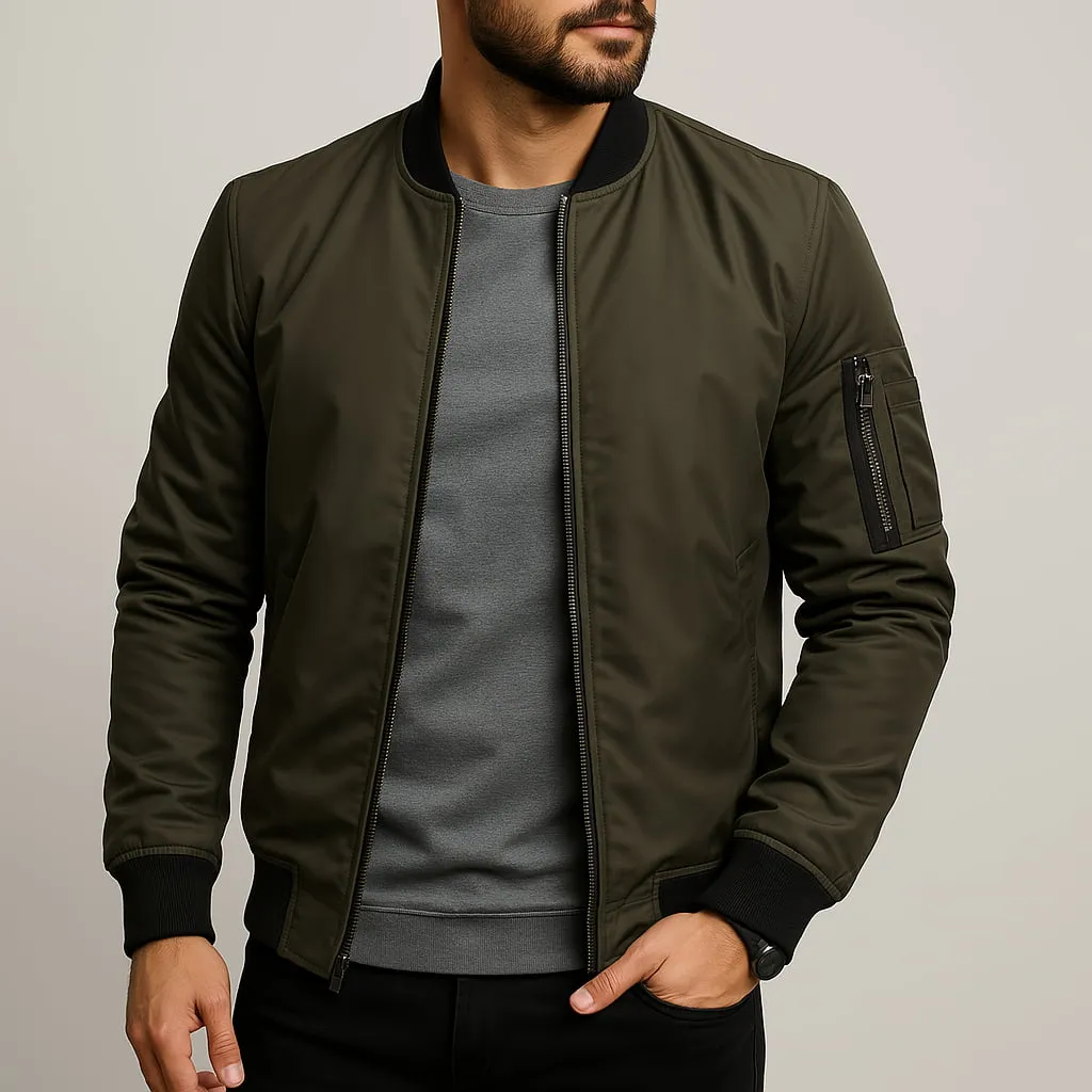 Jacob  Zip-Up Bomber Jacket