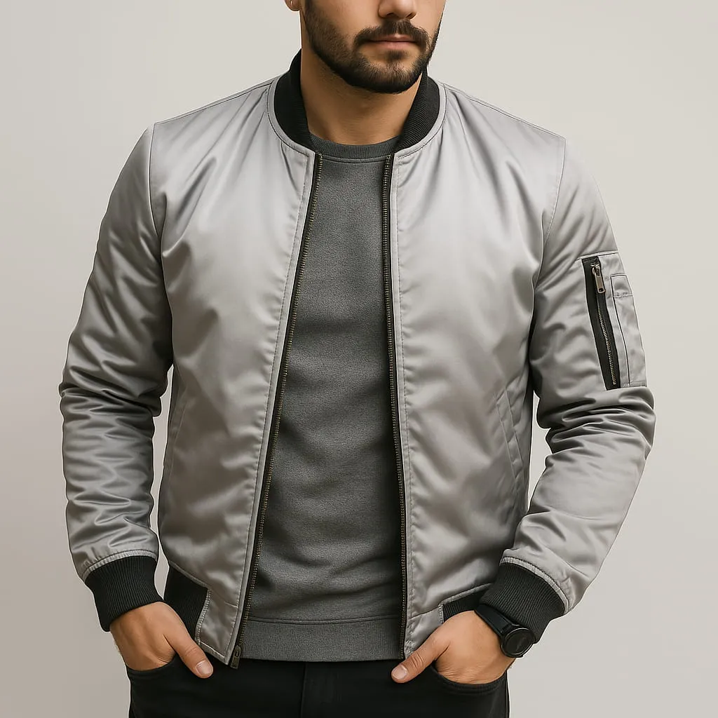 Jacob  Zip-Up Bomber Jacket