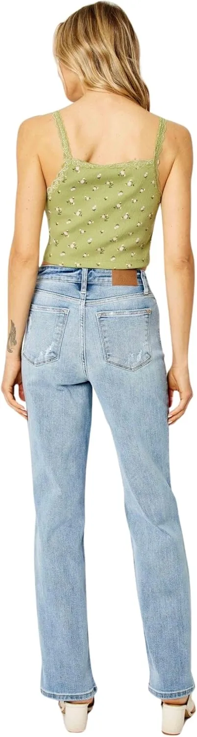 Judy Blue Women's High Waisted Straight Leg Jeans
