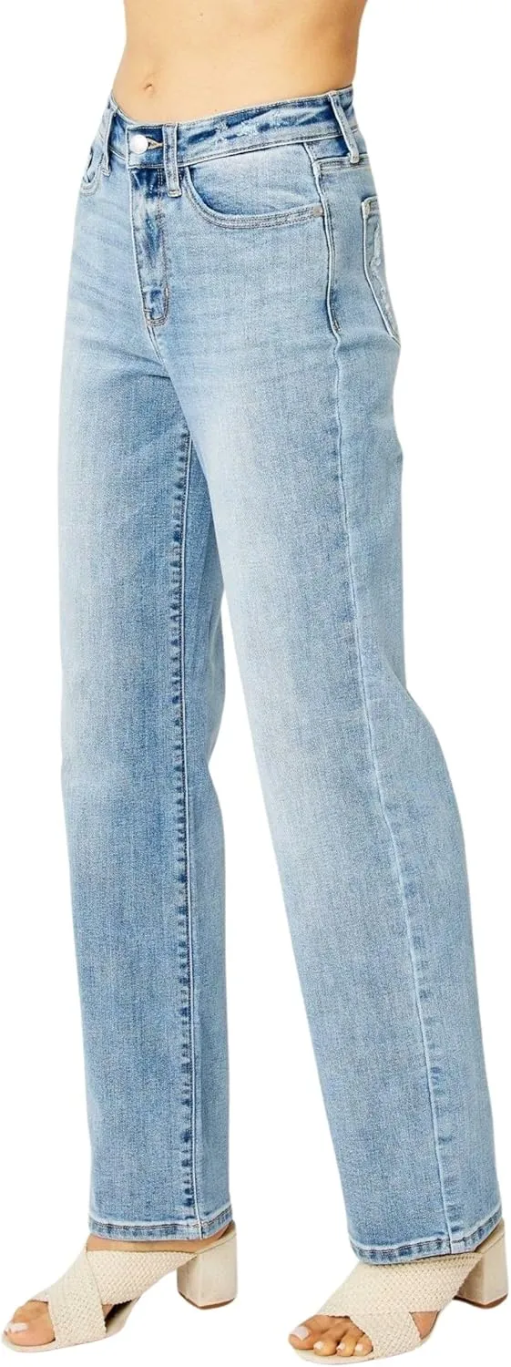 Judy Blue Women's High Waisted Straight Leg Jeans