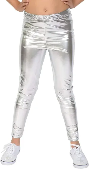 Kids Toddler Girls Faux Leather Pants Shiny Strech Leggings Tights
