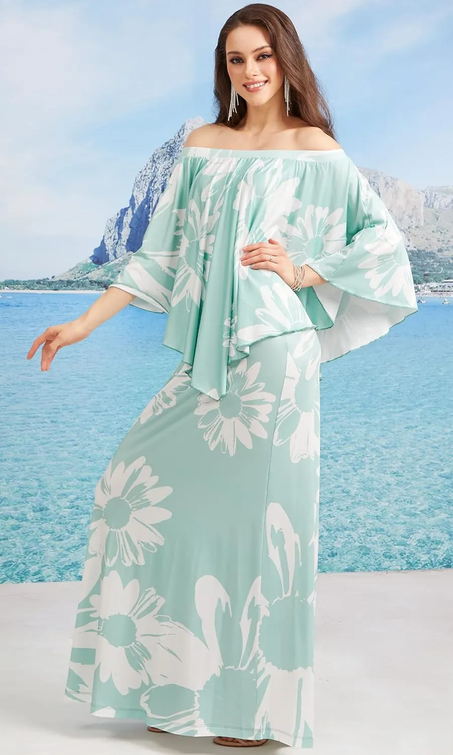 KOH KOH Womens Long Strapless Flowy Flattering Evening Cocktail Gown Maxi Dress