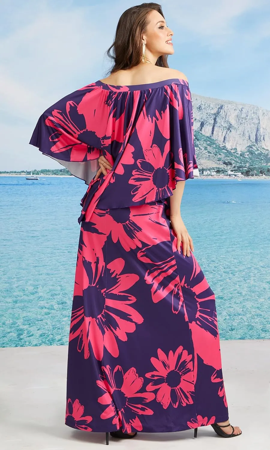 KOH KOH Womens Long Strapless Flowy Flattering Evening Cocktail Gown Maxi Dress