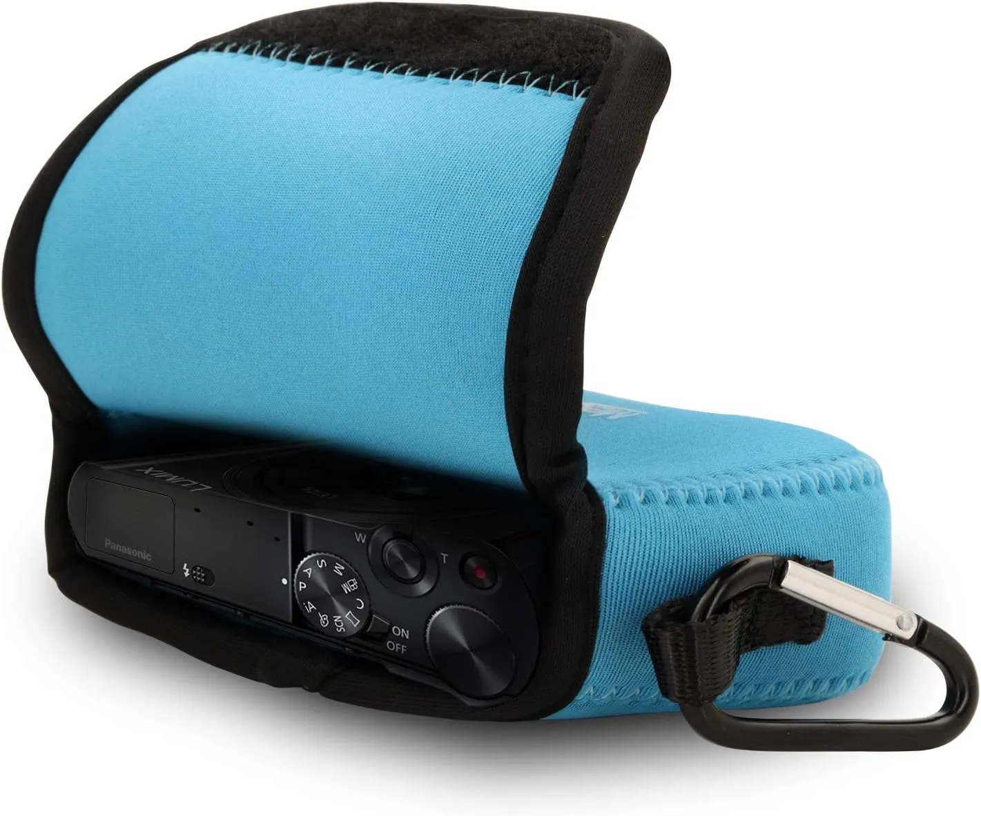 MegaGear Panasonic Lumix DMC-LX10 Ultra Light Neoprene Camera Case, with Carabiner - Blue - MG1031