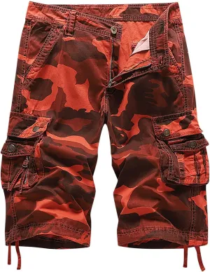 Men's Camo Cargo Shorts with Multi Pockets Fashionable Casual Workwear Shorts Summer Tactical Short Pants