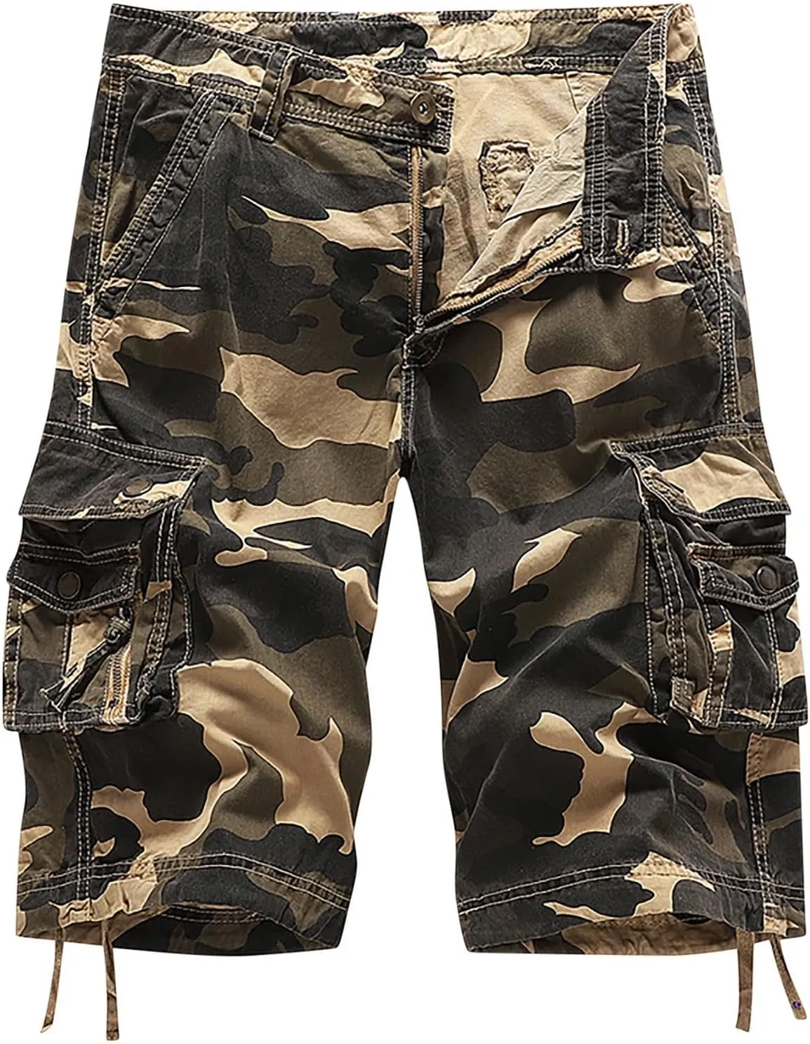 Men's Camo Cargo Shorts with Multi Pockets Fashionable Casual Workwear Shorts Summer Tactical Short Pants
