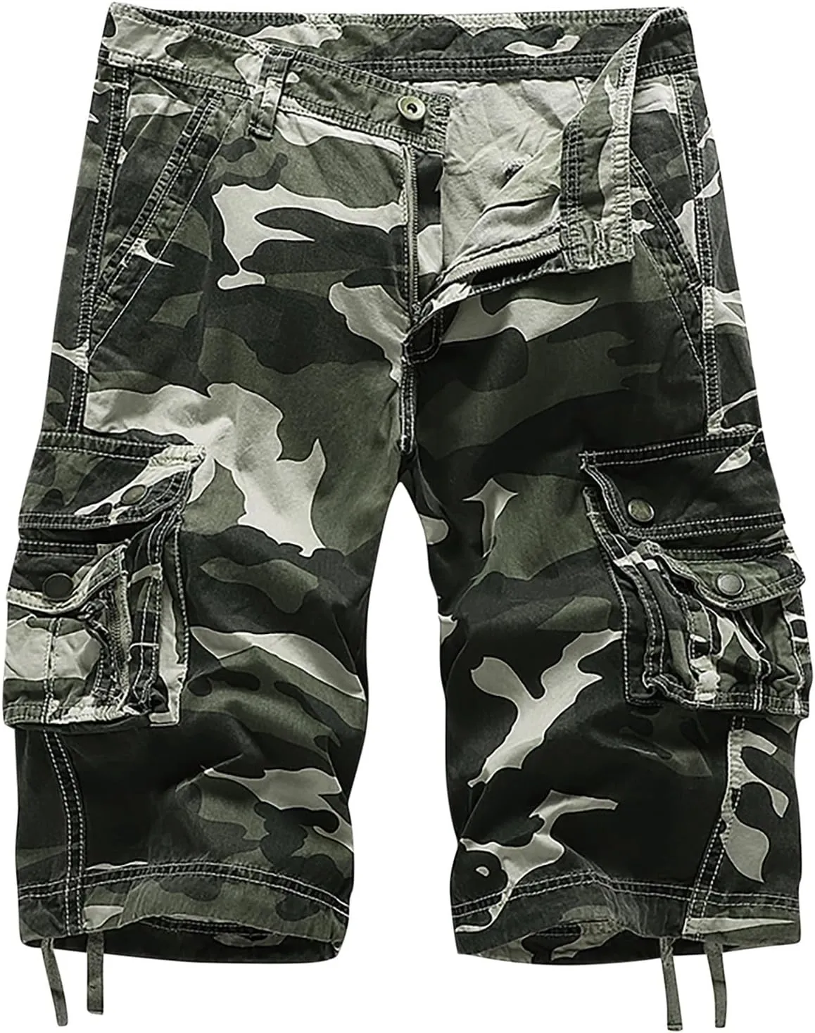 Men's Camo Cargo Shorts with Multi Pockets Fashionable Casual Workwear Shorts Summer Tactical Short Pants