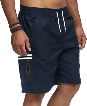 Mens Cargo Pants Baggy Casual Twill Hiking Work Shorts Summer Lightweight Workout Shorts Drawstring Short Pants