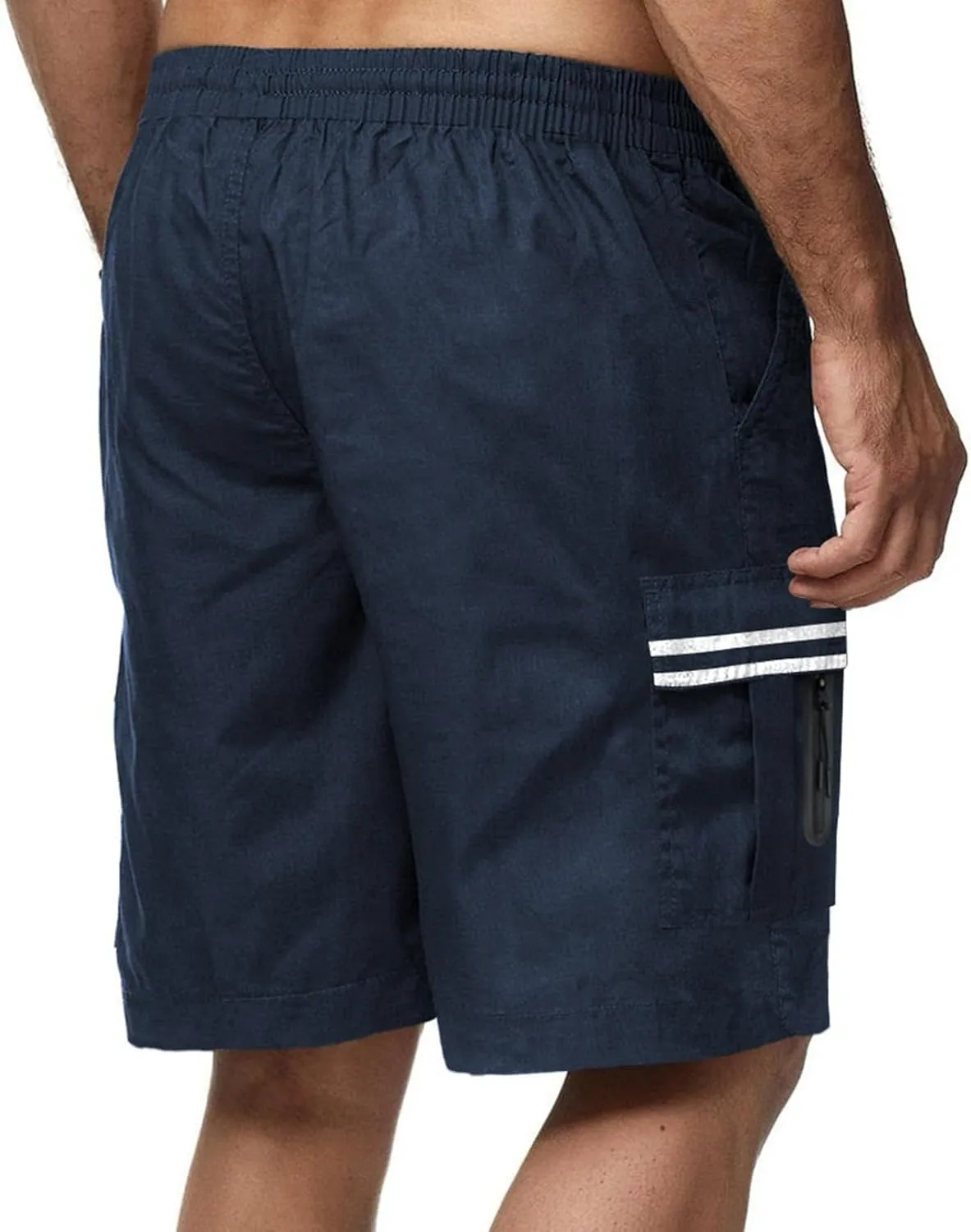 Mens Cargo Pants Baggy Casual Twill Hiking Work Shorts Summer Lightweight Workout Shorts Drawstring Short Pants
