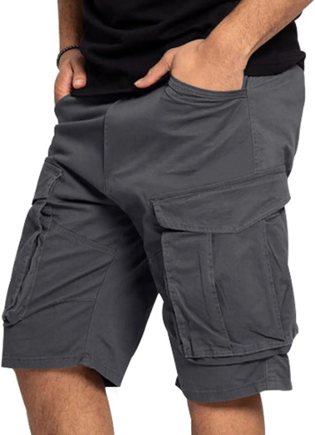 Mens Cargo Shorts 2025 Casual Twill Hiking Summer Pants Loose Solid Outdoor Fishing Baggy Shorts with 4 Pockets