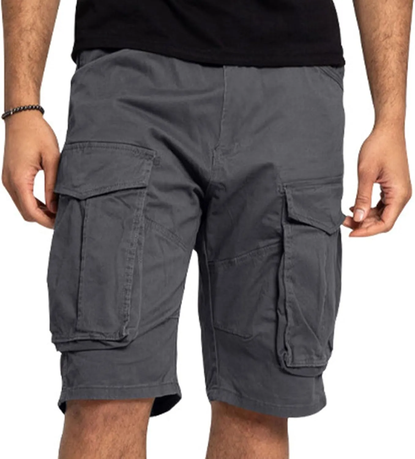 Mens Cargo Shorts 2025 Casual Twill Hiking Summer Pants Loose Solid Outdoor Fishing Baggy Shorts with 4 Pockets