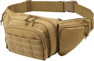 Mens Fanny Pack Crossbody Waist Bag For Men Outdoor Hiking Casual Waist Pack Running over The Shoulder Bags for Men (Khaki, One Size)