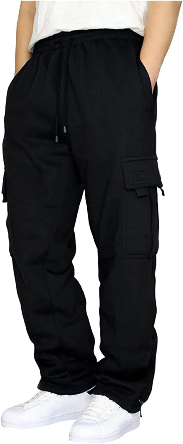 Men's Hiking Pants,Men Athletic Sport Joggers Fashion Cargo Pockets Sweatpant Relaxed Fit Work Pants Mens Casual Pants