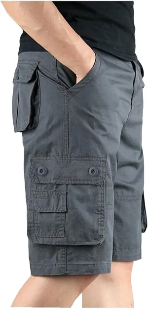 Mens Resort Wear 2025 Loose Fit Summer Cargo Shorts with Zipper Multi Pocket Outdoor Casual Lightweight Shorts