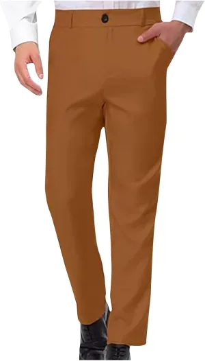 Mens Slim Fit Formal Dress Pants for Office or Events Business Casual Comfortable Tailored Look